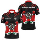 Polo Fléchettes Noir Rouge - Cible Boxeur Cartoon - Polo Homme
