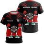 Polo Fléchettes Noir Rouge - Cible Boxeur Cartoon - T-Shirt Femme