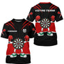 Polo Fléchettes Noir Rouge - Cible Boxeur Cartoon - T-Shirt Homme