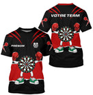 Polo Fléchettes Noir Rouge - Cible Boxeur Cartoon - T-Shirt Homme