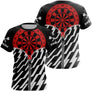 Polo Fléchettes Noir Rouge – Design Zipper Moderne - T-Shirt Femme