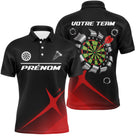 Polo Fléchettes Noir & Rouge – Effet Métal Déchiré - Polo Homme