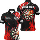 Polo Fléchettes Noir & Rouge Personnalisé – Cible Enflammée - Polo Homme