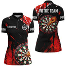 Polo Fléchettes Noir & Rouge Personnalisé – Cible Enflammée - Polo Zippé Femme