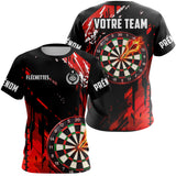 Polo Fléchettes Noir & Rouge Personnalisé – Cible Enflammée - T-Shirt Femme