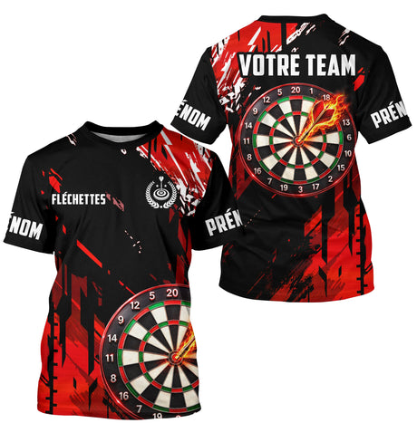 Polo Fléchettes Noir & Rouge Personnalisé – Cible Enflammée - T-Shirt Homme