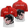Polo Fléchettes Panthère Personnalisé - Mouffette Rouge & Blanc - Polo Zippé Homme