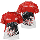 Polo Fléchettes Panthère Personnalisé - Mouffette Rouge & Blanc - T-Shirt Homme