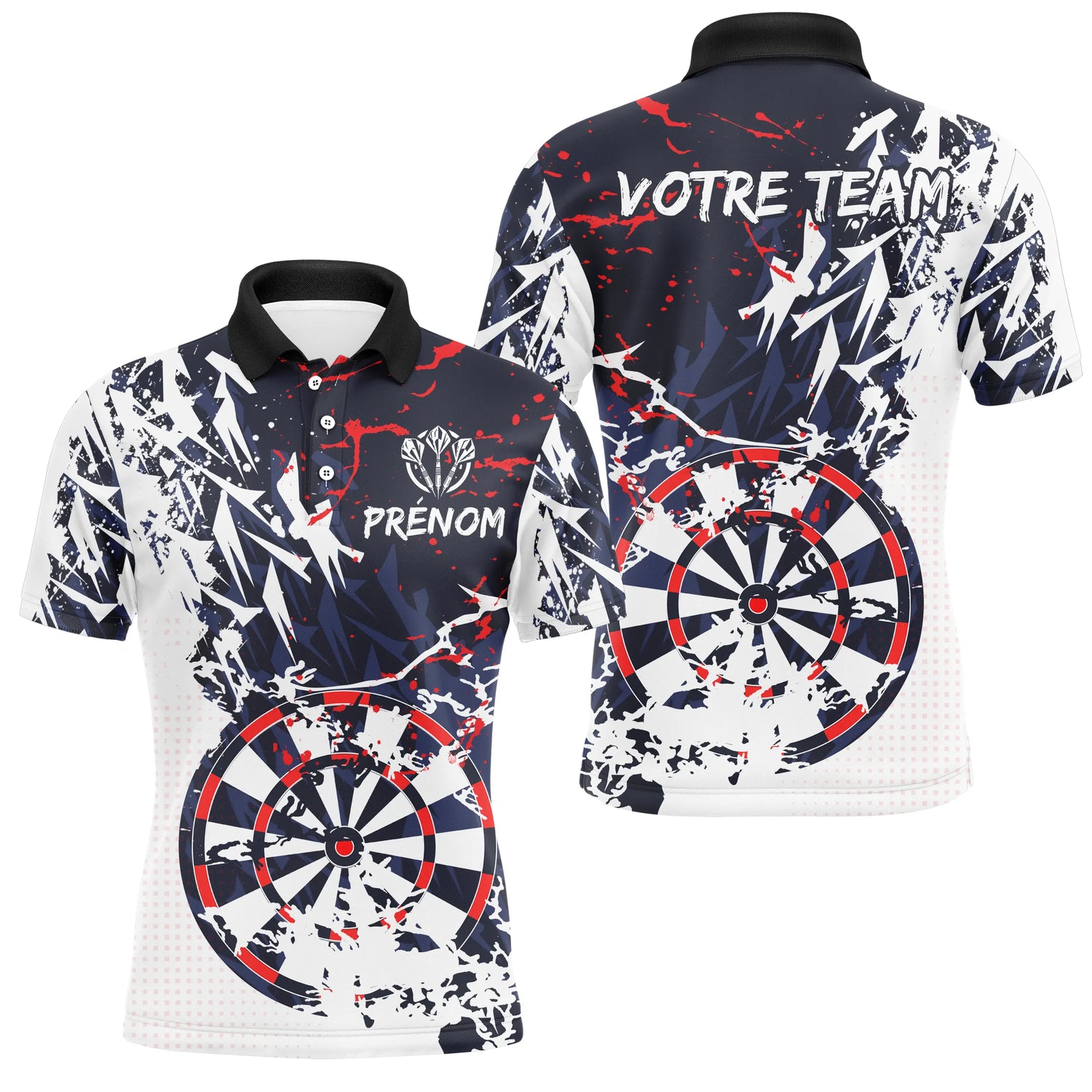 Polo Fléchettes Performance - Design Moderne Personnalisé - Polo Homme