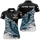 Polo Fléchettes Personnalisé - Ailes Bleues & Noir - Polo Femme