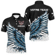 Polo Fléchettes Personnalisé - Ailes Bleues & Noir - Polo Homme