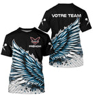 Polo Fléchettes Personnalisé - Ailes Bleues & Noir - T-Shirt Homme