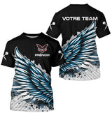 Polo Fléchettes Personnalisé - Ailes Bleues & Noir - T-Shirt Homme