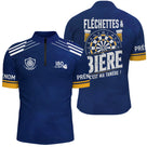 Polo Fléchettes Personnalisé - Bière Bleu Marine - Polo Zippé Homme