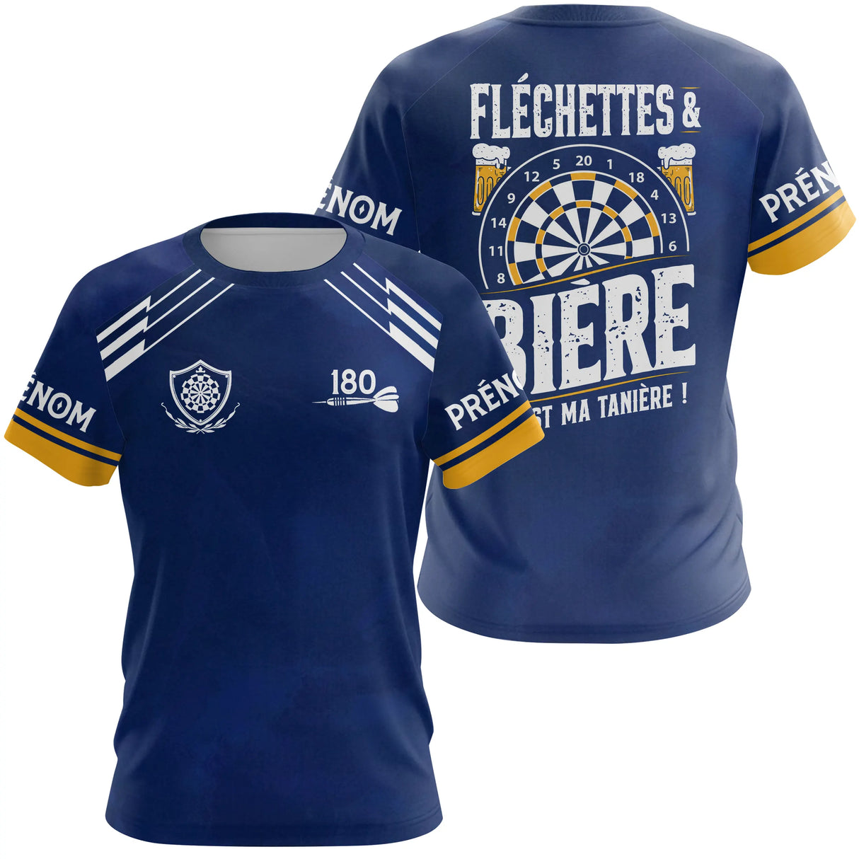 Polo Fléchettes Personnalisé - Bière Bleu Marine - T-Shirt Femme