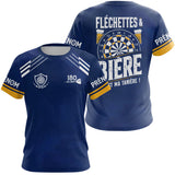 Polo Fléchettes Personnalisé - Bière Bleu Marine - T-Shirt Femme