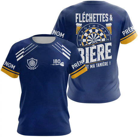 Polo Fléchettes Personnalisé - Bière Bleu Marine - T-Shirt Femme
