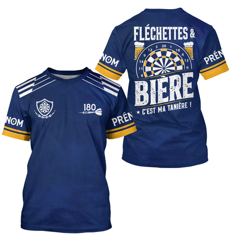 Polo Fléchettes Personnalisé - Bière Bleu Marine - T-Shirt Homme