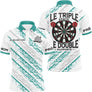 Polo Fléchettes Personnalisé - Blanc & Turquoise Sport - Polo Homme