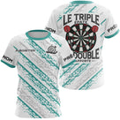 Polo Fléchettes Personnalisé - Blanc & Turquoise Sport - T-Shirt Femme