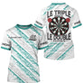 Polo Fléchettes Personnalisé - Blanc & Turquoise Sport - T-Shirt Homme