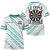 Polo Fléchettes Personnalisé - Blanc & Turquoise Sport - T-Shirt Homme