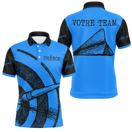 Polo Fléchettes Personnalisé - Bleu Cible Vintage - Polo Homme