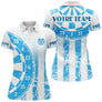 Polo Fléchettes Personnalisé - Bleu Dégradé Rayures - Polo Femme