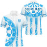 Polo Fléchettes Personnalisé - Bleu Dégradé Rayures - Polo Homme