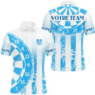Polo Fléchettes Personnalisé - Bleu Dégradé Rayures - Polo Homme