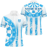 Polo Fléchettes Personnalisé - Bleu Dégradé Rayures - Polo Homme