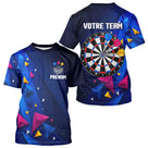 Polo Fléchettes Personnalisé - Bleu & Géométrique 3D - T-Shirt Homme