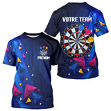 Polo Fléchettes Personnalisé - Bleu & Géométrique 3D - T-Shirt Homme