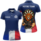 Polo Fléchettes Personnalisé - Bleu Lion France - Polo Femme