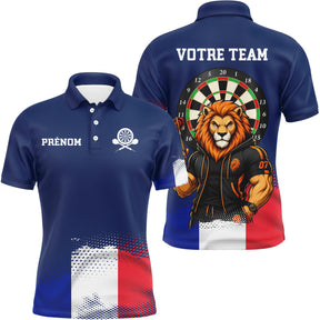 Polo Fléchettes Personnalisé - Bleu Lion France - Polo Homme