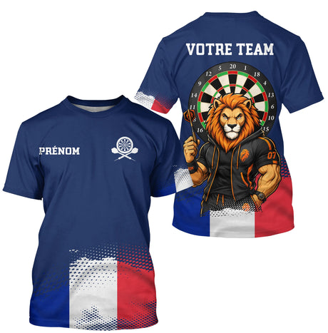 Polo Fléchettes Personnalisé - Bleu Lion France - T-Shirt Homme