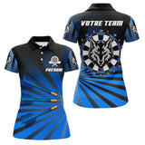 Polo Fléchettes Personnalisé - Bleu Loup Team - Polo Femme