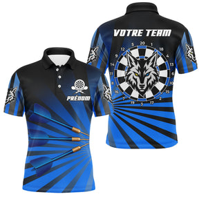 Polo Fléchettes Personnalisé - Bleu Loup Team - Polo Homme