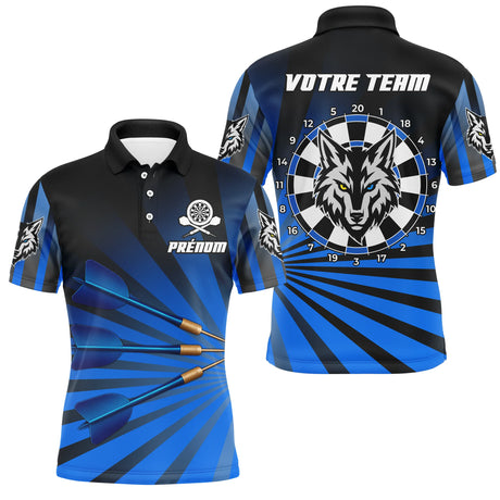 Polo Fléchettes Personnalisé - Bleu Loup Team - Polo Homme