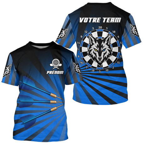 Polo Fléchettes Personnalisé - Bleu Loup Team - T-Shirt Homme