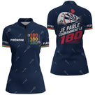 Polo Fléchettes Personnalisé - Bleu Marine "180" - Polo Zippé Femme