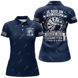 Polo Fléchettes Personnalisé - Bleu Marine Humour - Polo Femme