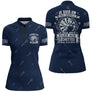 Polo Fléchettes Personnalisé - Bleu Marine Humour - Polo Zippé Femme