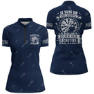 Polo Fléchettes Personnalisé - Bleu Marine Humour - Polo Zippé Femme