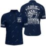 Polo Fléchettes Personnalisé - Bleu Marine Humour - Polo Zippé Homme