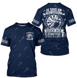Polo Fléchettes Personnalisé - Bleu Marine Humour - T-Shirt Homme
