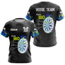Polo Fléchettes Personnalisé - Bleu & Neon Team 180 - T-Shirt Femme