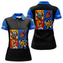 Polo Fléchettes Personnalisé - Bleu & Noir Comic Style - Polo Femme