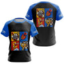 Polo Fléchettes Personnalisé - Bleu & Noir Comic Style - T-Shirt Femme