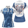 Polo Fléchettes Personnalisé - Bleu Samurai & France - Polo Femme